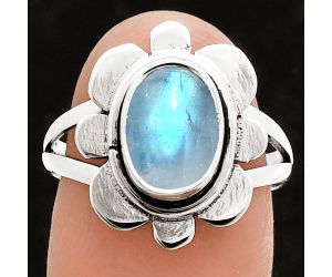 Rainbow Moonstone Ring size-8 SDR245117 R-1342, 7x10 mm