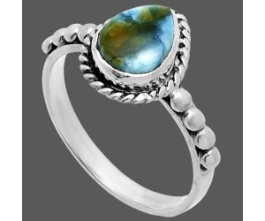 Spiny Oyster Turquoise Ring size-8 SDR245122 R-1252, 7x9 mm