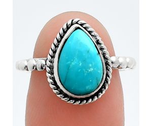 Natural Rare Turquoise Nevada Aztec Mt Ring size-7 SDR245127 R-1252, 8x12 mm