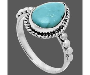 Natural Rare Turquoise Nevada Aztec Mt Ring size-7 SDR245127 R-1252, 8x12 mm