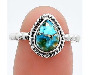 Spiny Oyster Turquoise Ring size-7 SDR245129 R-1252, 7x9 mm