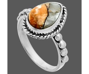 Spiny Oyster Turquoise Ring size-6 SDR245133 R-1252, 8x12 mm