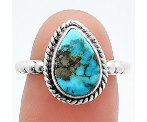 Kingman Turquoise With Pyrite Ring size-6 SDR245144 R-1252, 8x12 mm