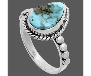 Kingman Turquoise With Pyrite Ring size-6 SDR245144 R-1252, 8x12 mm