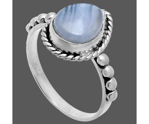 Blue Lace Agate Ring size-7 SDR245150 R-1252, 8x11 mm