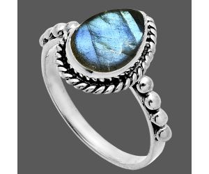 Blue Labradorite Ring size-7 SDR245156 R-1252, 8x11 mm