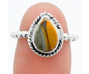 Bamboo Jasper Ring size-6.5 SDR245173 R-1252, 7x10 mm