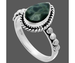 Spider Web Obsidian Ring size-6 SDR245178 R-1252, 7x10 mm