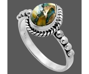 Spiny Oyster Turquoise Ring size-8 SDR245182 R-1252, 7x9 mm