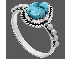 Natural Turquoise Morenci Mine Ring size-6.5 SDR245185 R-1252, 7x9 mm