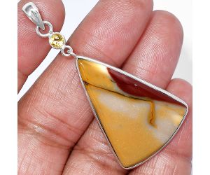 Red Mookaite and Citrine Pendant Earrings Set SDT03489 T-1010, 25x35 mm