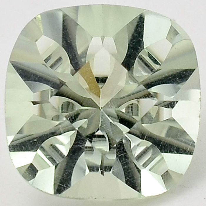 Natural Prasiolite (Green Amethyst) Cushion Shape Loose Gemstone DG184GA, 12X12x8 mm