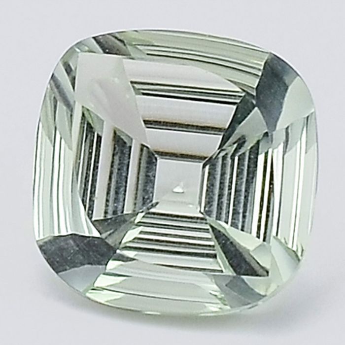 Natural Prasiolite (Green Amethyst) Cushion Shape Loose Gemstone DG224GA, 12X12x7.7 mm