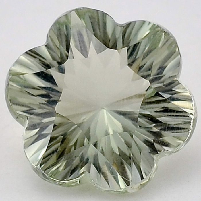 Natural Prasiolite (Green Amethyst) Flower Shape Loose Gemstone DG233GA, 11x11x7.3 mm