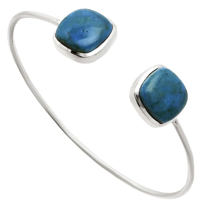 Azurite Chrysocolla Cuff Bangle Bracelet EXB01100 B-1004, 14x14 mm