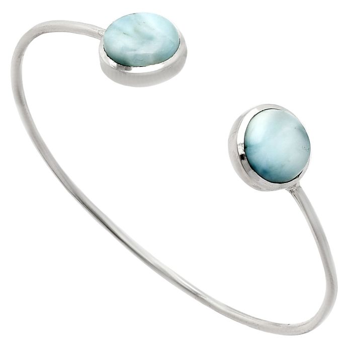 Larimar (Dominican Republic) Cuff Bangle Bracelet EXB01106 B-1004, 12x12 mm