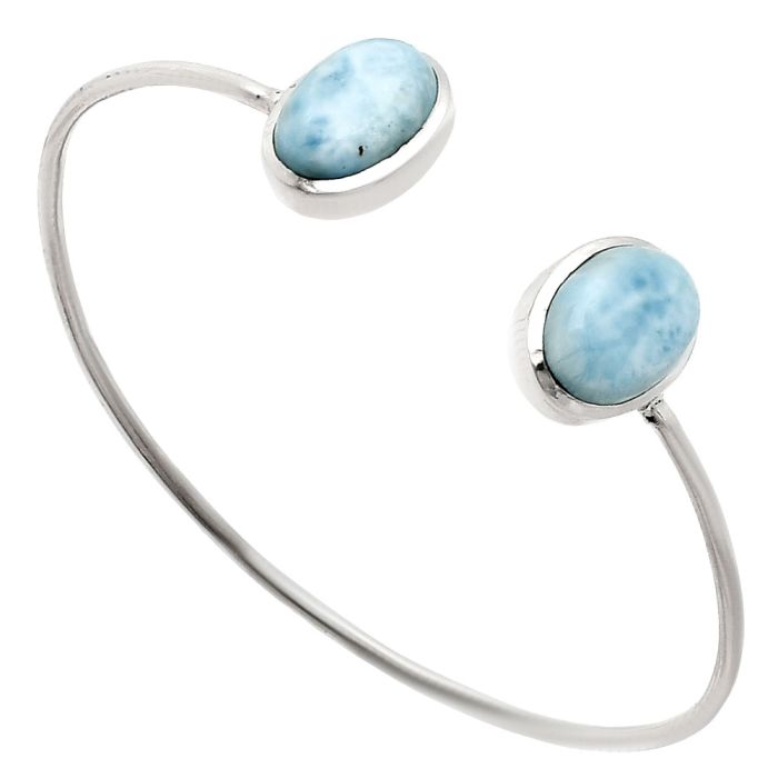 Larimar (Dominican Republic) Cuff Bangle Bracelet EXB01114 B-1004, 10x14 mm