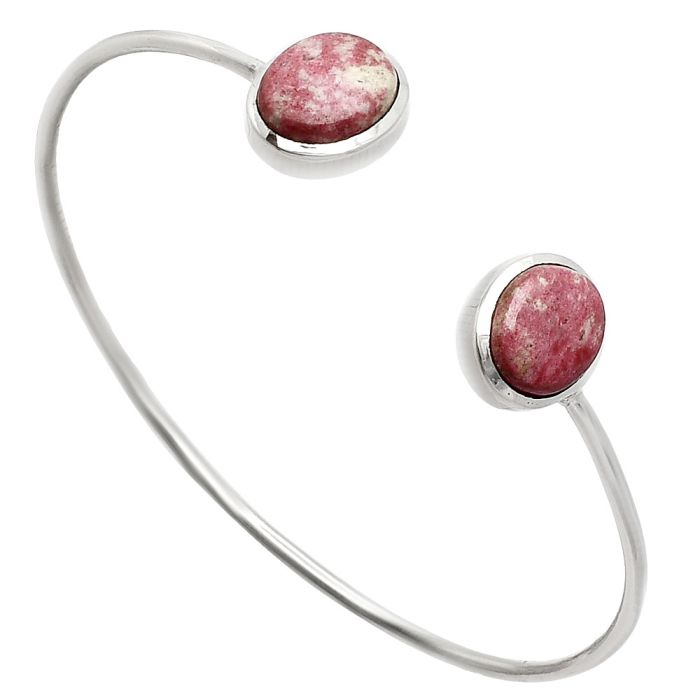 Pink Thulite Cuff Bangle Bracelet EXB01119 B-1004, 10x12 mm