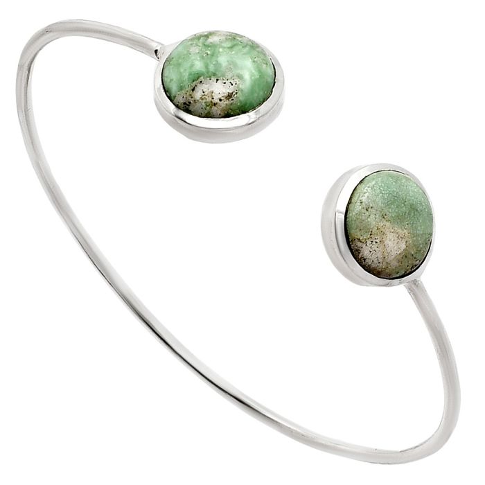 Utah Variscite Cuff Bangle Bracelet EXB01125 B-1004, 12x12 mm