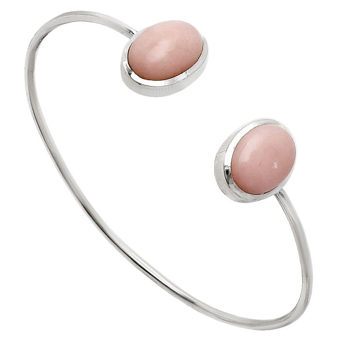 Pink Opal Cuff Bangle Bracelet EXB01128 B-1004, 10x14 mm