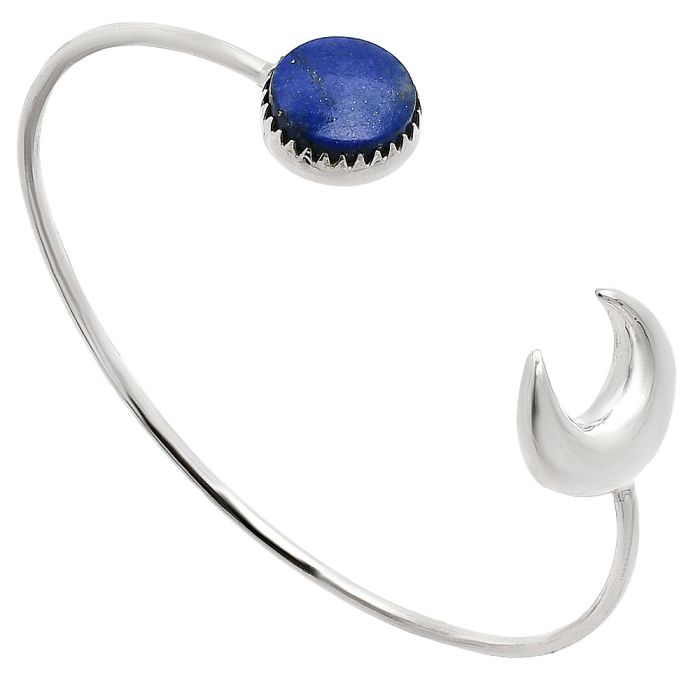 Crescent Moon - Lapis Lazuli Cuff Bangle Bracelet EXB01155 B-1046, 13x13 mm