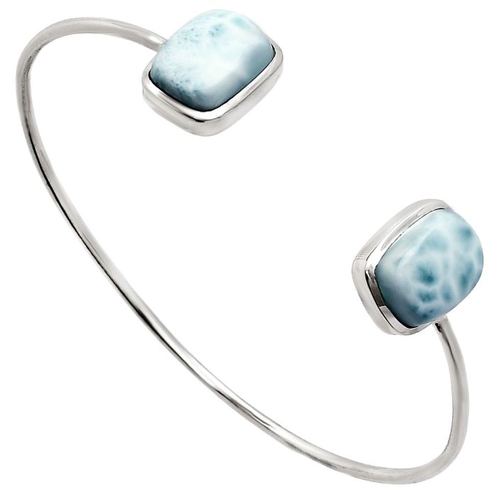 Larimar (Dominican Republic) Cuff Bangle Bracelet EXB01202 B-1004, 10x13 mm