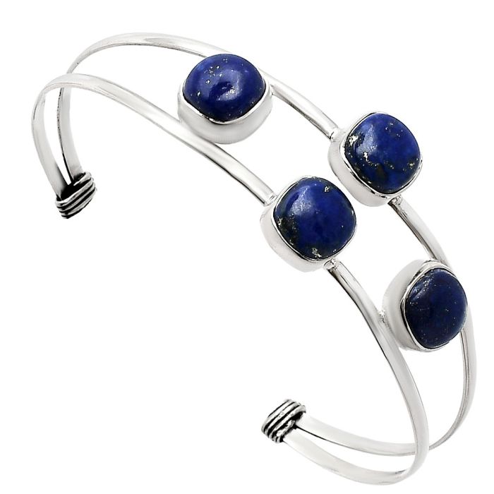 Lapis Lazuli Cuff Bangle Bracelet EXB01206 B-1047, 9x9 mm