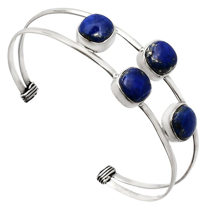 Lapis Lazuli Cuff Bangle Bracelet EXB01207 B-1047, 9x9 mm