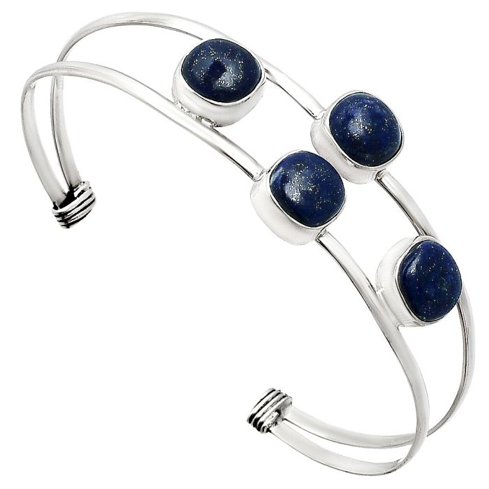 Lapis Lazuli Cuff Bangle Bracelet EXB01208 B-1047, 9x9 mm