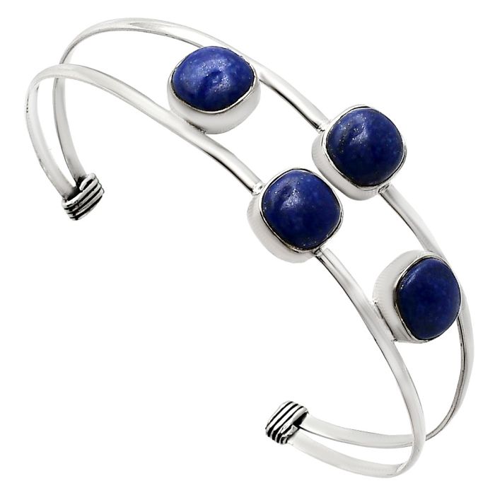 Lapis Lazuli Cuff Bangle Bracelet EXB01209 B-1047, 9x9 mm