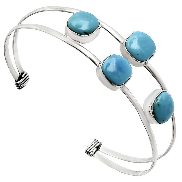 Sleeping Beauty Turquoise Cuff Bangle Bracelet EXB01218 B-1047, 9x9 mm