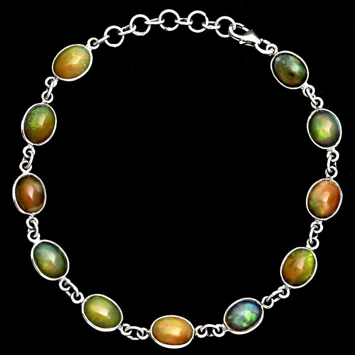 Ethiopian Opal Bracelet EXB01300 B-1001, 7x9 mm