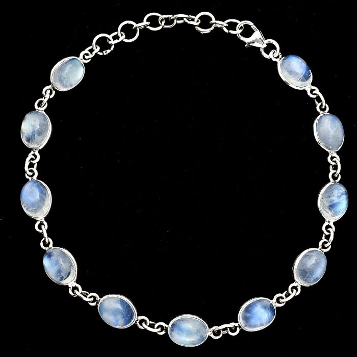 Rainbow Moonstone Bracelet EXB01302 B-1001, 6x8 mm