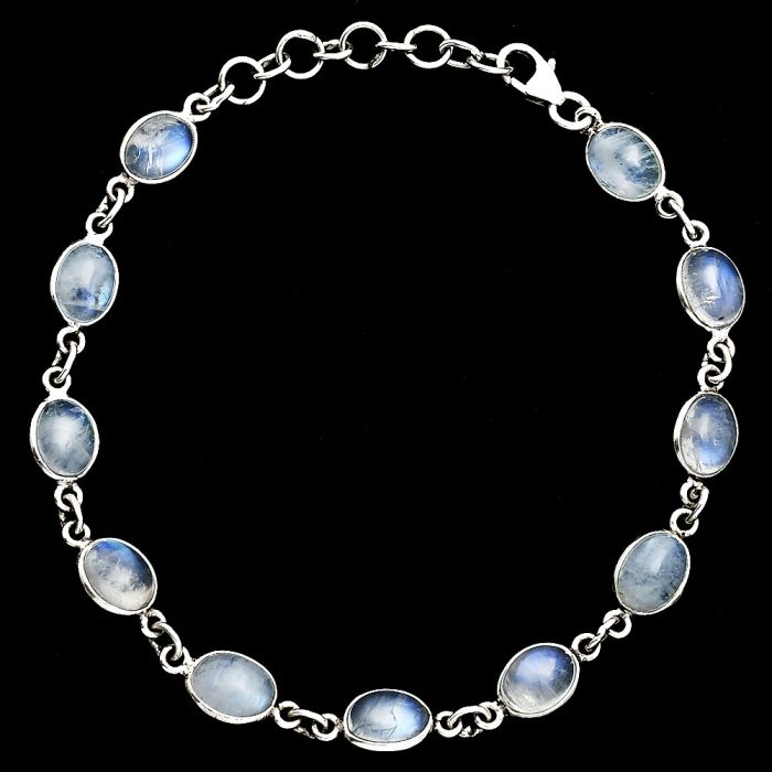 Rainbow Moonstone Bracelet EXB01303 B-1001, 6x8 mm