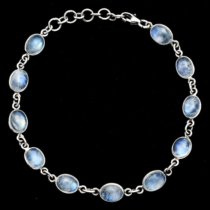 Rainbow Moonstone Bracelet EXB01304 B-1001, 6x8 mm