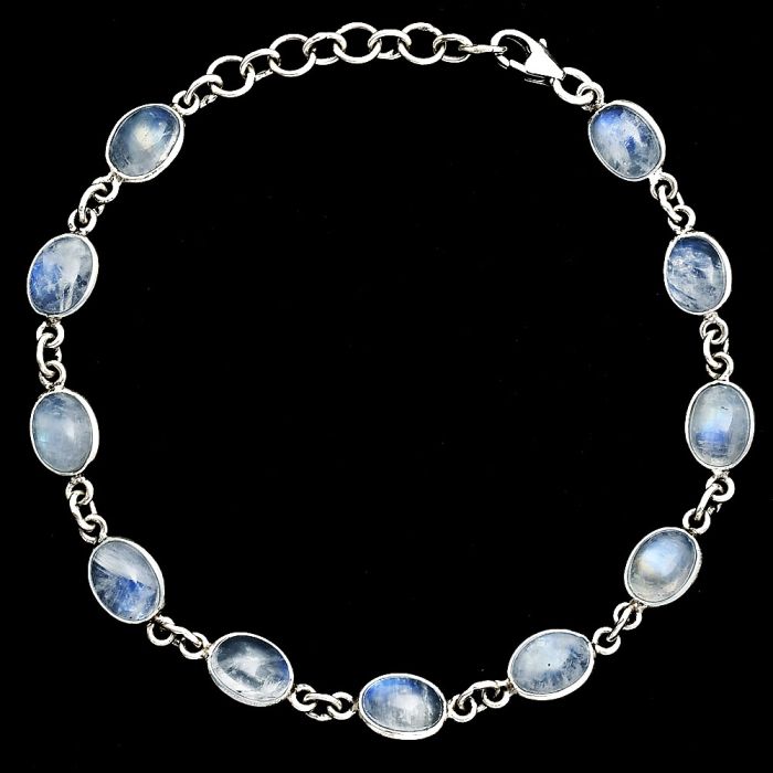 Rainbow Moonstone Bracelet EXB01305 B-1001, 6x8 mm