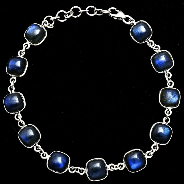 Blue Fire Labradorite Bracelet EXB01307 B-1001, 8x8 mm