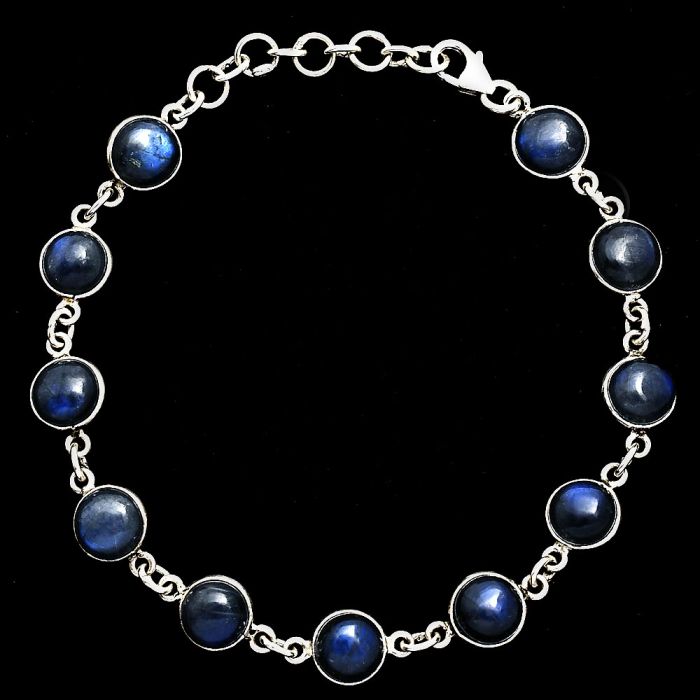 Blue Fire Labradorite Bracelet EXB01308 B-1001, 7x7 mm