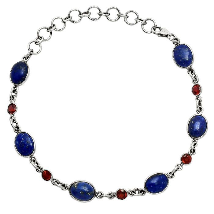 Lapis Lazuli and Garnet Bracelet EXB01314 B-1006, 7x9 mm