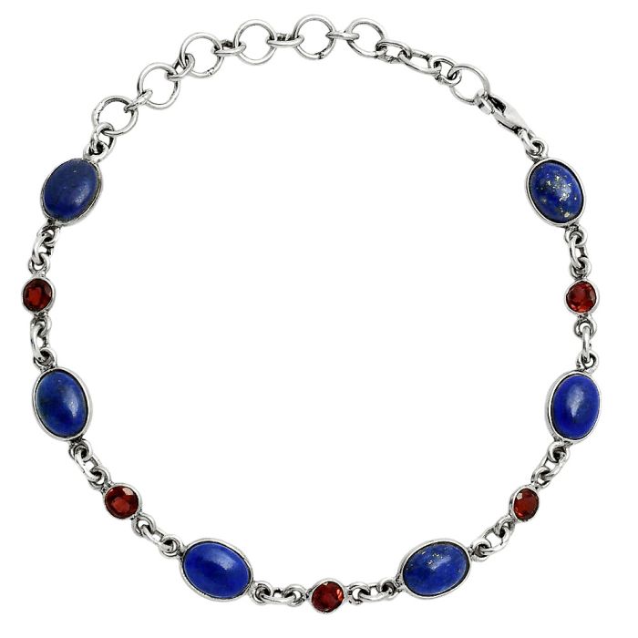 Lapis Lazuli and Garnet Bracelet EXB01315 B-1006, 6x8 mm