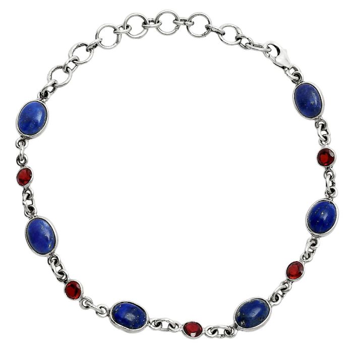 Lapis Lazuli and Garnet Bracelet EXB01318 B-1006, 6x8 mm