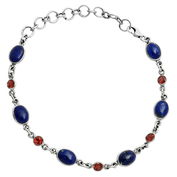 Lapis Lazuli and Garnet Bracelet EXB01323 B-1006, 6x8 mm