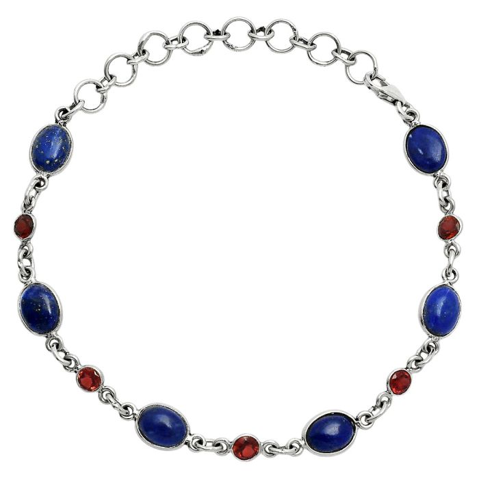 Lapis Lazuli and Garnet Bracelet EXB01326 B-1006, 6x8 mm