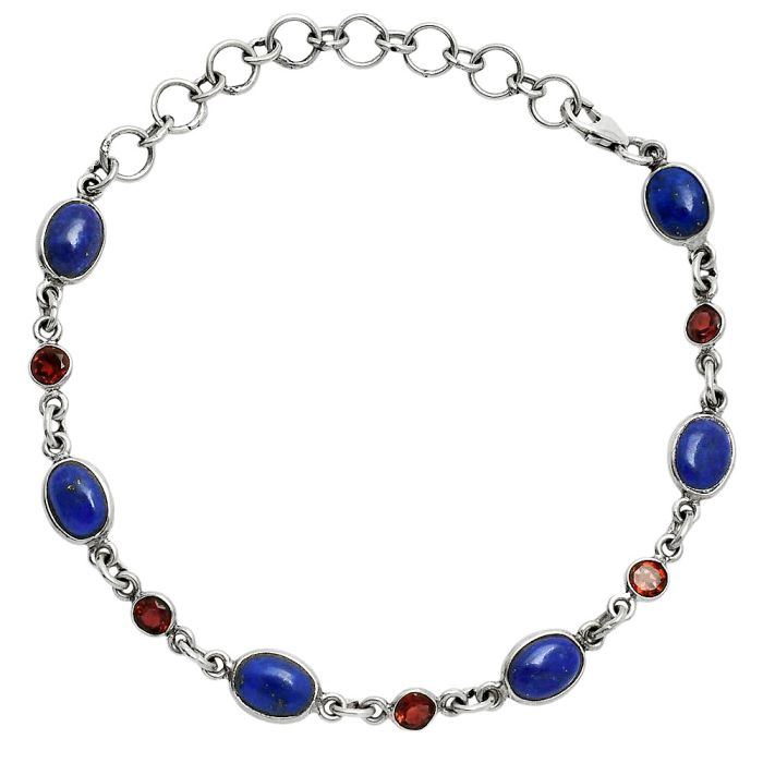 Lapis Lazuli and Garnet Bracelet EXB01334 B-1006, 6x8 mm