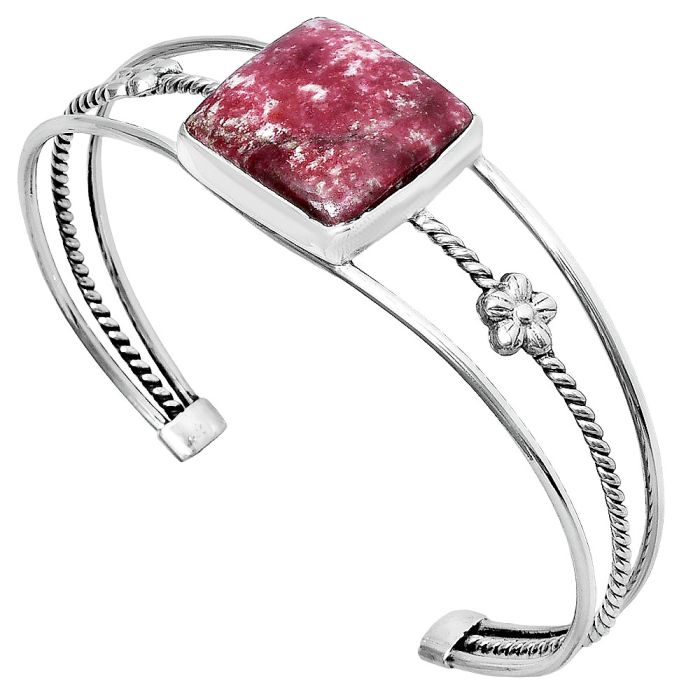 Pink Thulite Cuff Bangle Bracelet EXB01461 B-1012, 19x19 mm