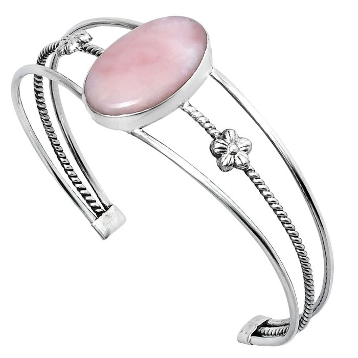 Pink Opal Cuff Bangle Bracelet EXB01479 B-1012, 16x25 mm