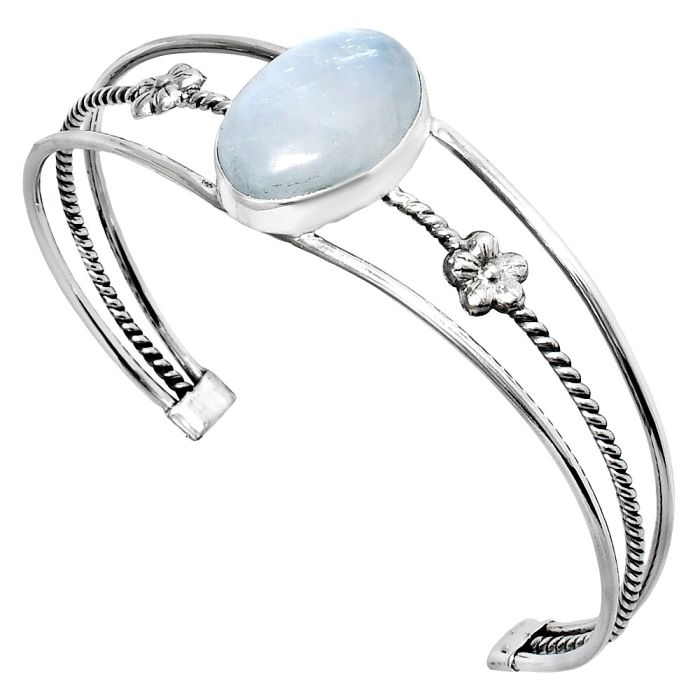 Rainbow Moonstone Cuff Bangle Bracelet EXB01489 B-1012, 15x21 mm