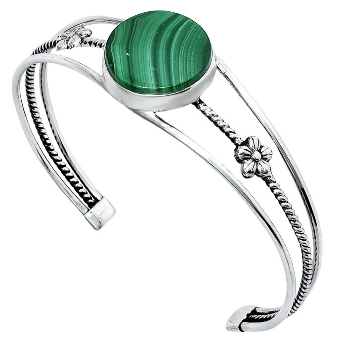 Malachite Eye Cuff Bangle Bracelet EXB01494 B-1012, 18x18 mm