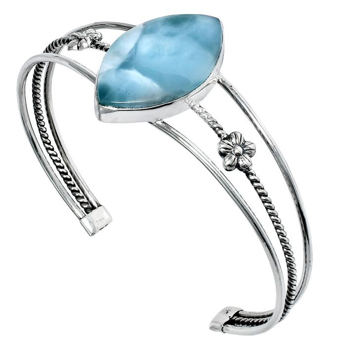 Hemimorphite Cuff Bangle Bracelet EXB01508 B-1012, 18x30 mm