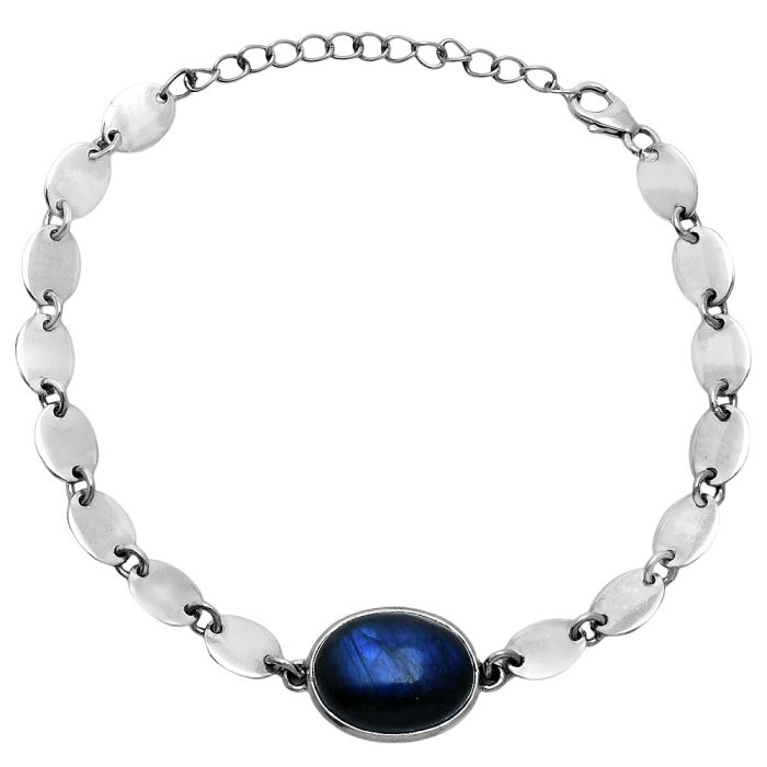 Blue Fire Labradorite Bracelet EXB01600 B-1044, 12x16 mm